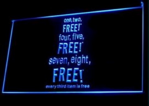 Every third item free Shopping discount LED Neon Sign